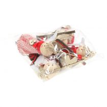 položky Anjel ako dekoračná figúrka 15cm červená, biela 4 kusy