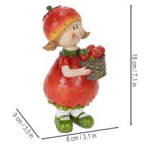 položky Dekoratívna figúrka jahodového dievčatka na letnú dekoráciu, roztomilá soška do obývačky a na balkón, 18 cm