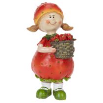 položky Dekoratívna figúrka jahodového dievčatka na letnú dekoráciu, roztomilá soška do obývačky a na balkón, 18 cm