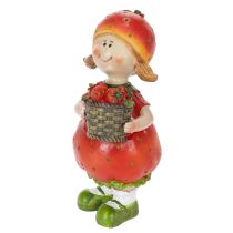 položky Dekoratívna figúrka jahodového dievčatka na letnú dekoráciu, roztomilá soška do obývačky a na balkón, 18 cm
