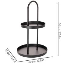 položky Kovový dvojposchodový okrúhly dekoratívny podnos 58 cm