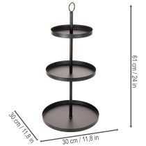 položky Trojposchodový kovový okrúhly servírovací stojan na viacposchodovú dekoráciu stola, 61 cm