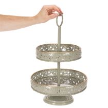 Článok Dekoratívny poschodový servírovací podnos s uškom, motív hviezdy, dvojposchodový, 49 cm