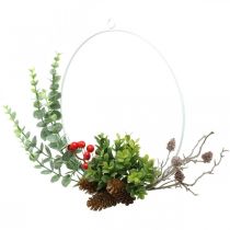 Článok Dekoratívny veniec eukalyptus, bobule a umelé šišky Ø30cm
