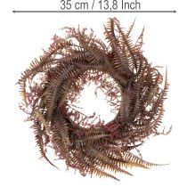 položky Umelý veniec s vetvičkami papradia, jesenná dekorácia, 35 cm