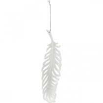 položky Pierka na zavesenie, ozdoba na vianočný stromček, ozdobné pierka s trblietkami, svadobná biela L19cm 12 kusov