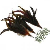 položky Farebná pierková dekorácia na drôte jarná dekorácia V35cm 3ks