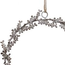 položky Dekorácia na okno, veniec na dvere, kvetinový veniec v štýle shabby chic, kov, biely, Ø16,5 cm