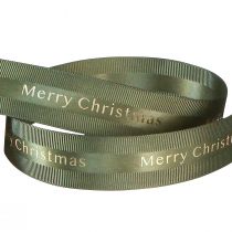 položky Slávnostná vianočná stuha tmavozelenej farby so zlatým nápisom &#39;Merry Christmas&#39;, šírka 25mm, dĺžka 20m