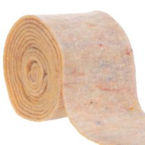Článok Plstená páska, dvojfarebná chňapka z vlnenej plsti, oranžová/viacfarebná, 15 cm x 5 m