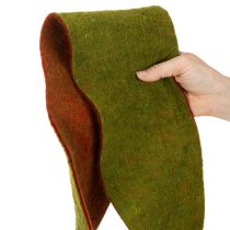 Článok Vlnená plstená páska ako dvojfarebný kruh na kvetináč pre kvetináče, zelená/červená, 15 cm x 5 m
