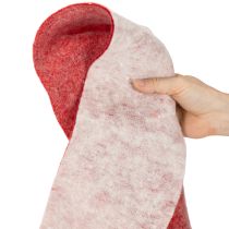 Článok Plstená stuha, 100% vlna, dvojfarebná, ako chňapka, plstená stuha biela/červená, 15 cm x 5 m
