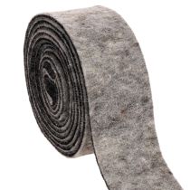 Článok Plstená páska, popruh na hrniec, 100 % vlna, sivo-čierna, šírka 7,5 cm, dĺžka 5 m