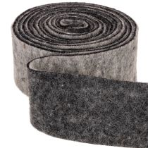 Článok Plstená páska, popruh na hrniec, 100 % vlna, sivo-čierna, šírka 7,5 cm, dĺžka 5 m
