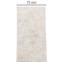 Článok Dvojfarebná plstená stuha, biela/sivá, vyrobená zo 100 % vlny, šírka 7,5 cm, dĺžka 5 m
