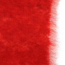 položky Plsťová stuha deko dvojfarebná červená, biela čapicová stuha Vianočná 15cm×4m