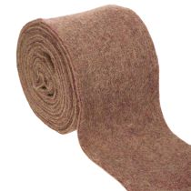Článok Dvojfarebná plstená páska z vlnenej plsti, 100% vlna, fialová/hnedá, 15 cm x 5 m