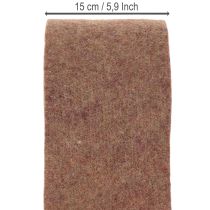 Článok Dvojfarebná plstená páska z vlnenej plsti, 100% vlna, fialová/hnedá, 15 cm x 5 m