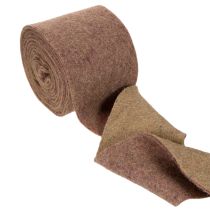 Článok Dvojfarebná plstená páska z vlnenej plsti, 100% vlna, fialová/hnedá, 15 cm x 5 m