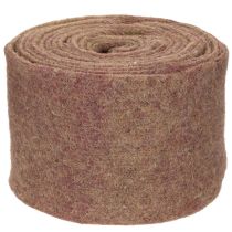 Článok Dvojfarebná plstená páska z vlnenej plsti, 100% vlna, fialová/hnedá, 15 cm x 5 m