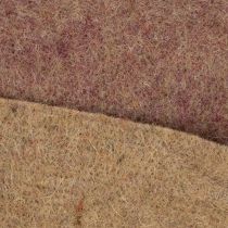 Článok Dvojfarebná plstená páska z vlnenej plsti, 100% vlna, fialová/hnedá, 15 cm x 5 m