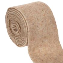 Článok Vlnená plstená stuha, dvojfarebná, predávaná na metre na kreatívne projekty, hnedo-biela, 15 cm x 5 m