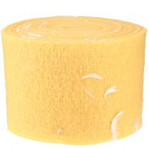 položky Plsťová stuha vlnená stuha dekoračná látka žlté perie vlnená plsť 15cm 5m