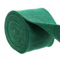 položky Plsťová páska, črepníková páska, vlnená plsť zelená, zlatá trblietavá 15cm 5m