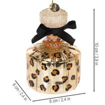 Článok Vianočná ozdoba na stromček: fľaštička na parfum a rúž s leopardím vzorom, 11 cm, 2 kusy