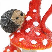 položky Muchovník s ježkom deko hubová jesenná dekorácia V14cm 2ks