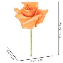 položky Umelá oranžová ruža, 5 cm kvet, jednoduchá, 100 kusov