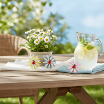 položky Bodová dekorácia lienka kvet drevo plsť farba Ø4cm 48 ks