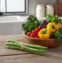 položky Dekoratívne fazule, umelá zelenina, zelená, skutočný dotyk, 17 cm, 6 kusov