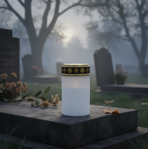 položky LED hrobové svetlo biele, teplá biela časovač na batériu Ø6,8 V12,2 cm