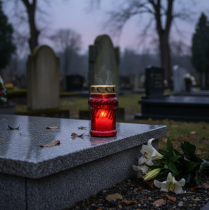 položky Náhrobná sviečka na jesennú výzdobu hrobu na Sviatok všetkých svätých a Nedeľu mŕtvych, 13 cm, 8 kusov