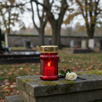 položky Hrob svetlé sklo červené Ø6cm H10,5cm 1 kus