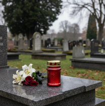 položky Vetruodolná náhrobná sviečka s ozdobou pre dlhú dobu horenia na hrobe, 11 cm, 12 kusov