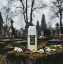 položky Náhrobná sviečka, biela, rastlinný olej ICP, doba horenia 4 dni, V20 cm