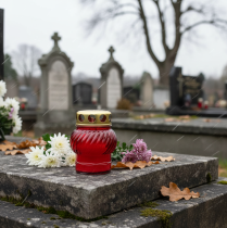 položky Hrobová svetlá sklenená guľa Ø7,5cm V10cm 9 ks