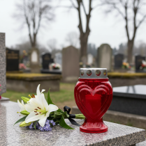 položky Náhrobné sviečky červené srdce smútočné svetlo pamätné svetlo 9×8×15cm 24h 4 ks