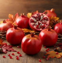 položky Dekorácia granátové jablko ovocná umelá červená dekorácia na okno 10,5cm