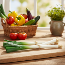 položky Dekoračná zelenina jarná cibuľka zelená biela Ø1cm L28cm 3 ks