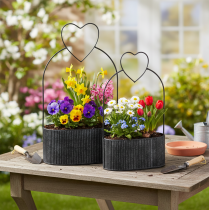 položky Dekoratívna oválna kovová miska so srdcom, čierna, 20/16 cm, sada 2 kusov