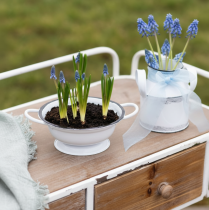 položky Kovová dekoratívna miska, biela a čierna, Ø16,5 cm, V6,5 cm, 4 kusy