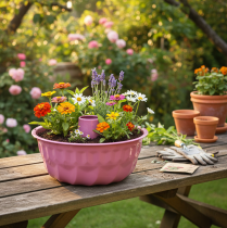 položky Kovová dekoratívna miska, forma na pečenie, forma na tortu Bundt, ružová, Ø23cm, V12cm