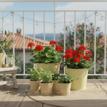 položky Kovový kvetináč vedro s rúčkou, zeleno-žltý, 20x17,5x16cm, 2 kusy