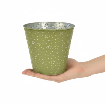 položky Kovový kvetináč, kvetináč, hviezdy, zelený a strieborný, Ø16cm
