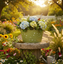 položky Kovová miska s hviezdičkami a rúčkami, zelená, Ø20cm, V11,5cm