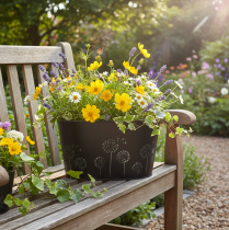 položky Dekoratívna kovová misa, oválna, čierna a strieborná, kvetinový vzor, 20,5 x 12,5 x 12 cm