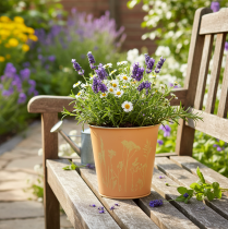 položky Kovový kvetináč, broskyňovo žltý, Ø11,5 cm V11,5 cm